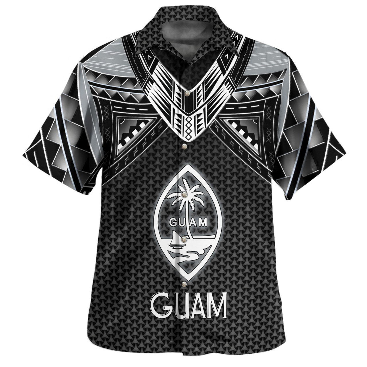 Guam Custom Personalised Hawaiian Shirt Polynesian Tribal Tattoo