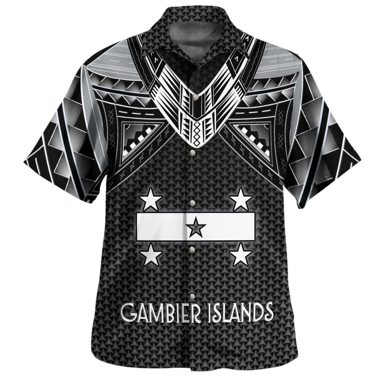 Gambier Islands Custom Personalised Hawaiian Shirt Polynesian Tribal Tattoo