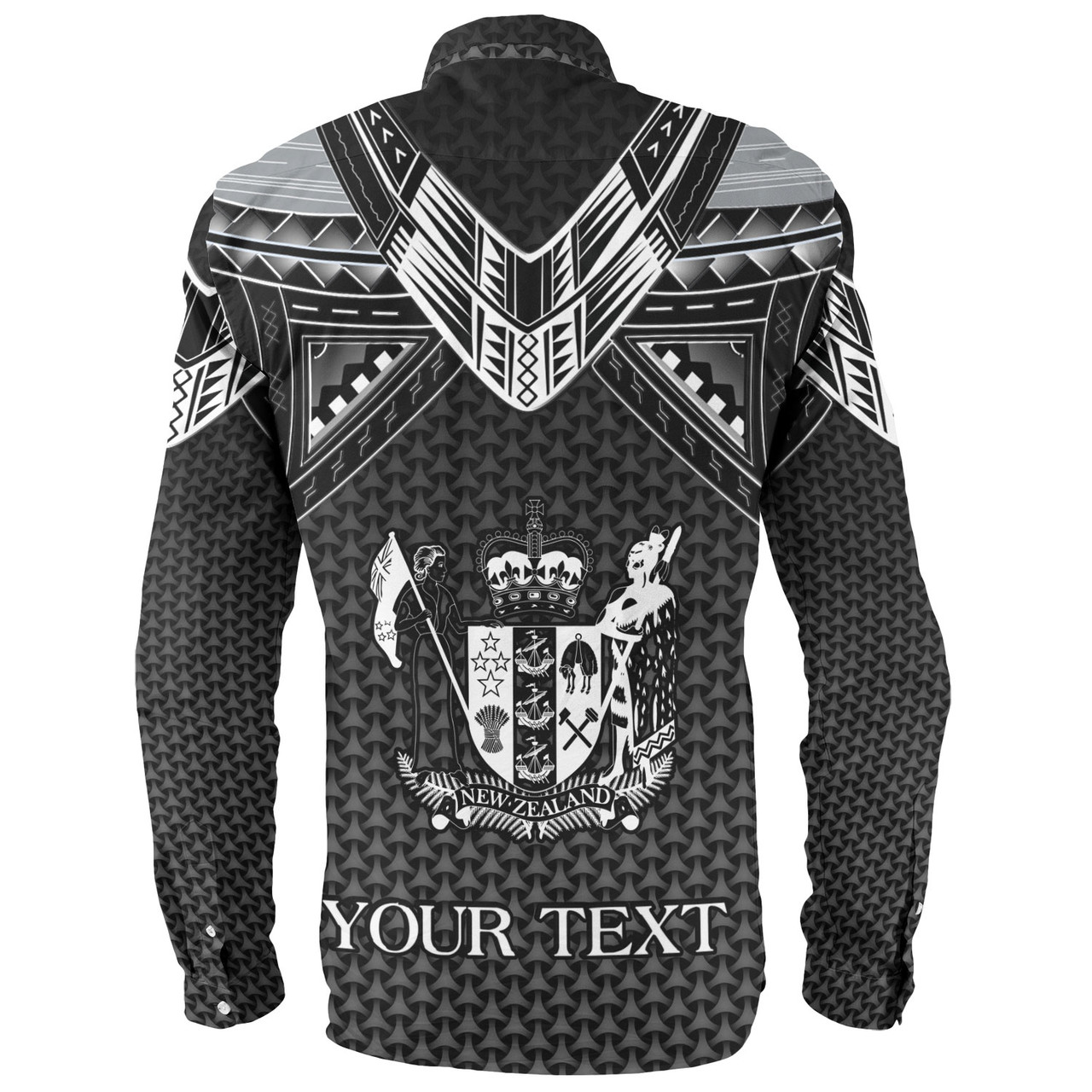 New Zealand Custom Personalised Long Sleeve Shirt Polynesian Tribal Tattoo