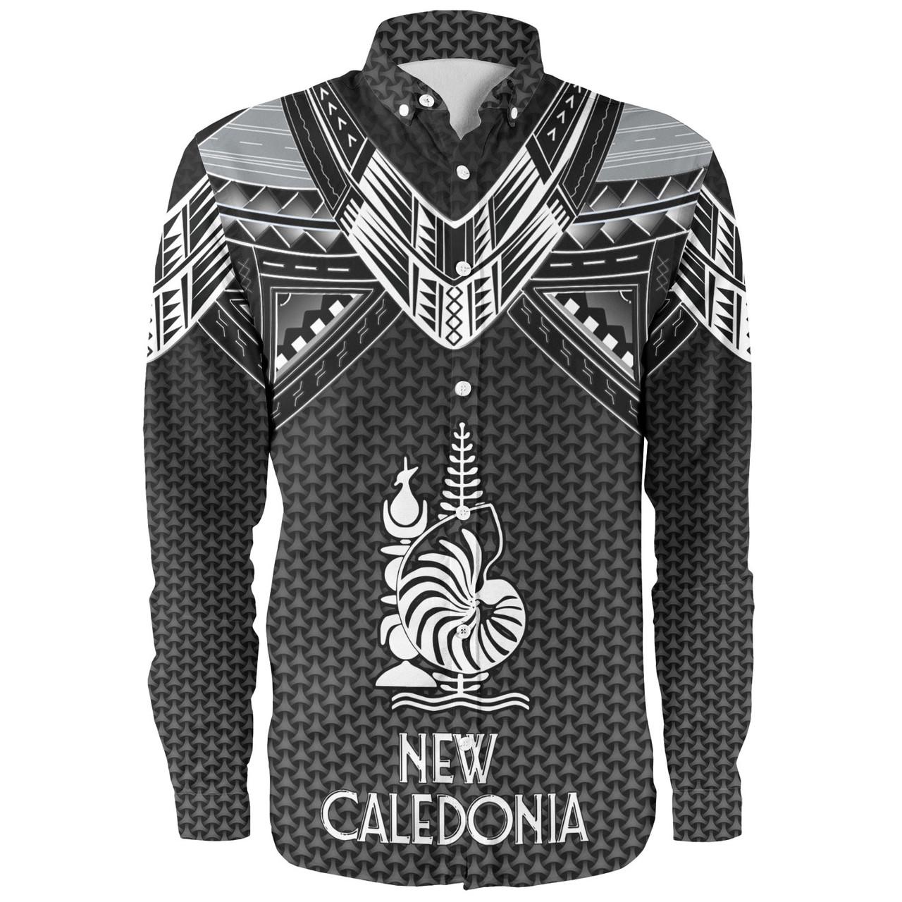 New Caledonia Custom Personalised Long Sleeve Shirt Polynesian Tribal Tattoo