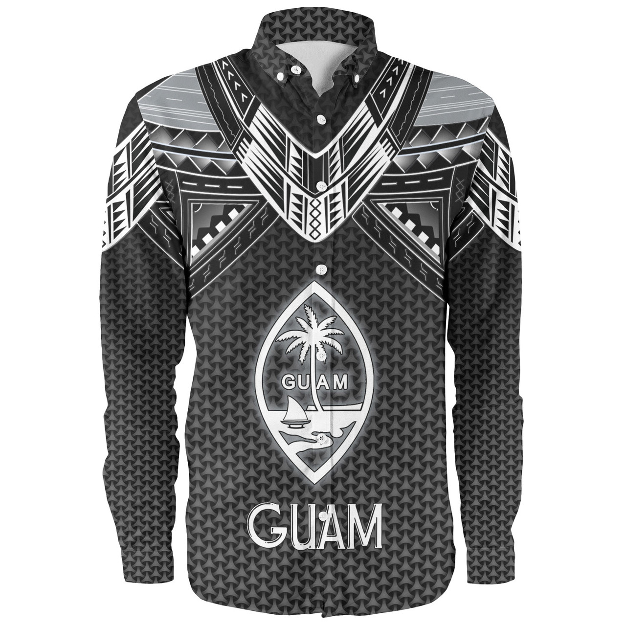 Guam Custom Personalised Long Sleeve Shirt Polynesian Tribal Tattoo