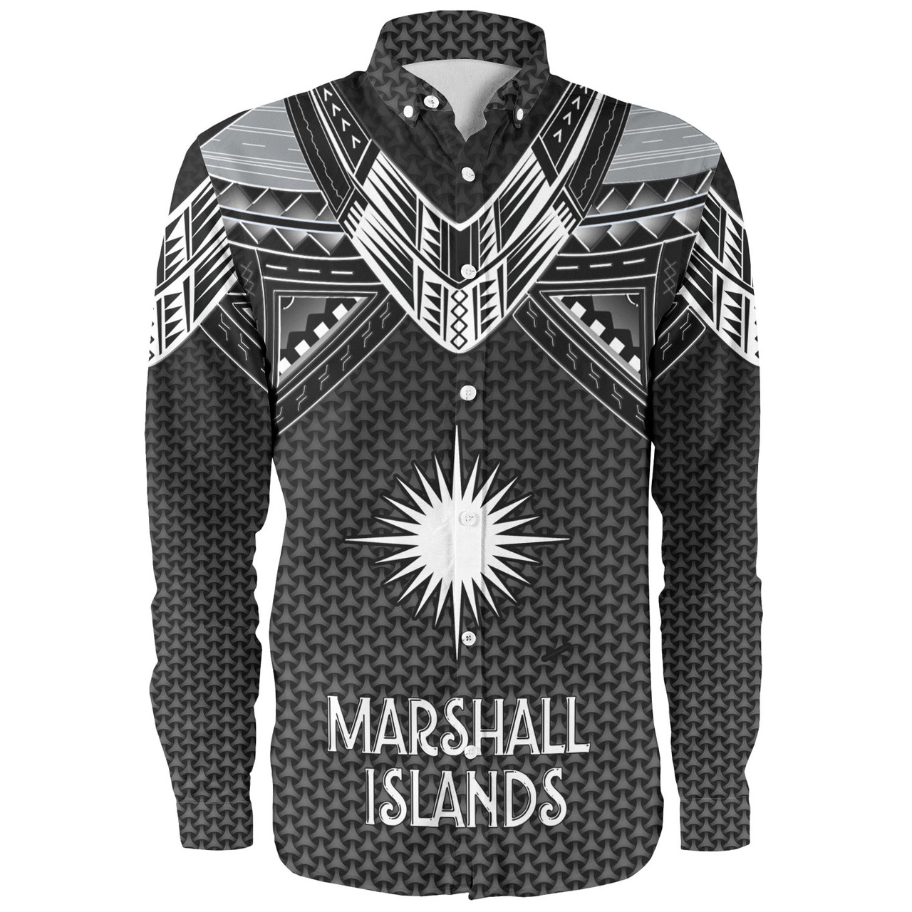 Marshall Islands Custom Personalised Long Sleeve Shirt Polynesian Tribal Tattoo