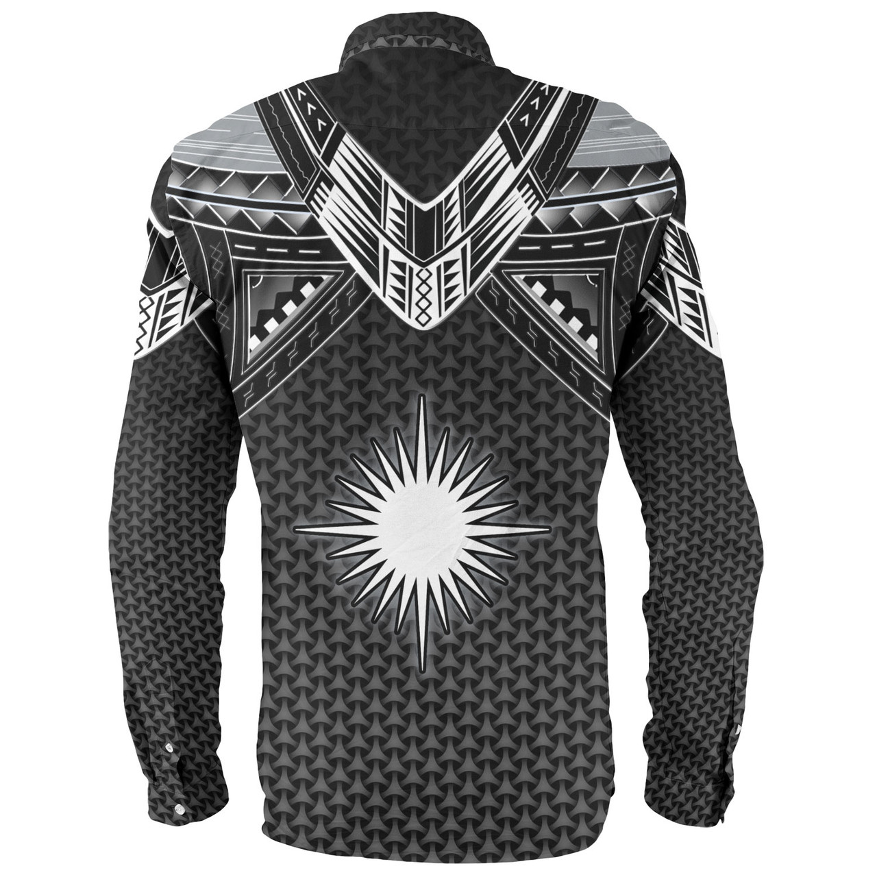 Marshall Islands Custom Personalised Long Sleeve Shirt Polynesian Tribal Tattoo