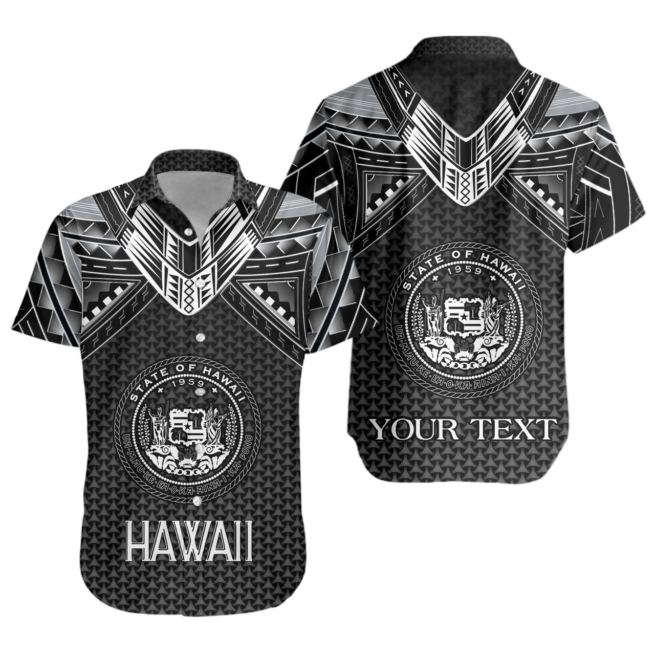 Hawaii Custom Personalised Short Sleeve Shirt Polynesian Tribal Tattoo