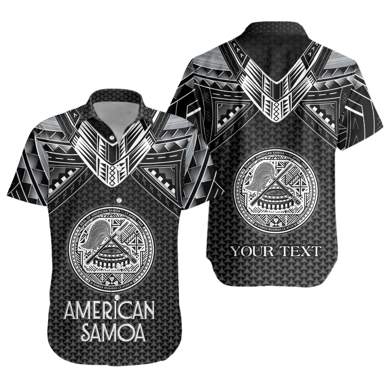 American Samoa Custom Personalised Short Sleeve Shirt Polynesian Tribal Tattoo