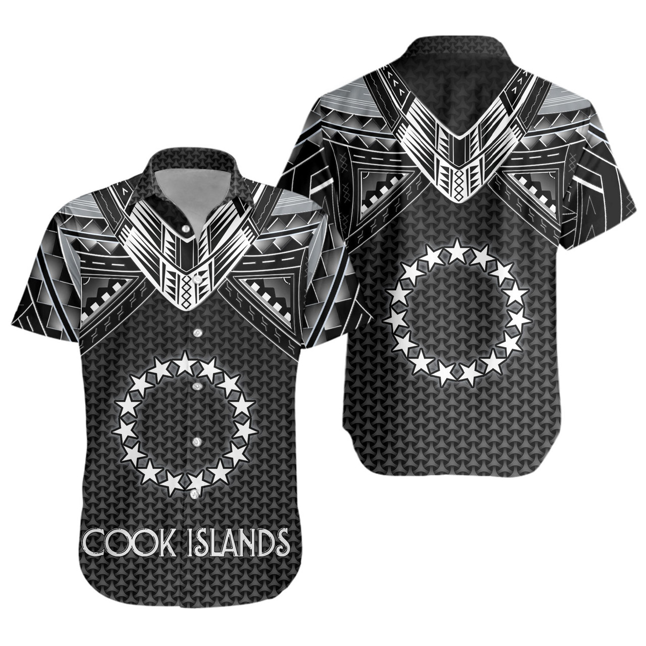 Cook Islands Custom Personalised Short Sleeve Shirt Polynesian Tribal Tattoo