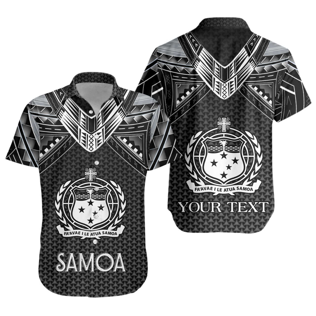 Samoa Custom Personalised Short Sleeve Shirt Polynesian Tribal Tattoo