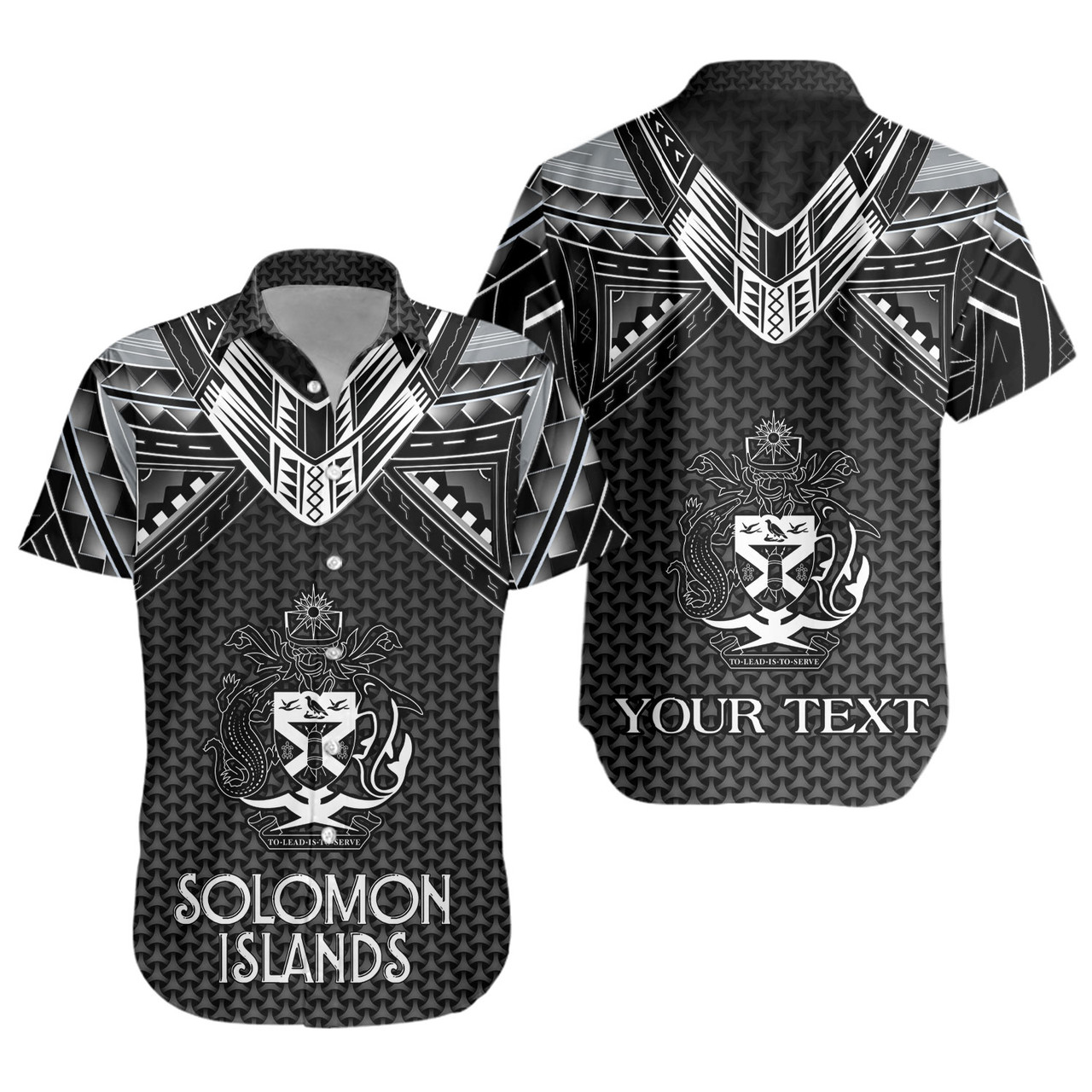 Solomon Islands Custom Personalised Short Sleeve Shirt Polynesian Tribal Tattoo