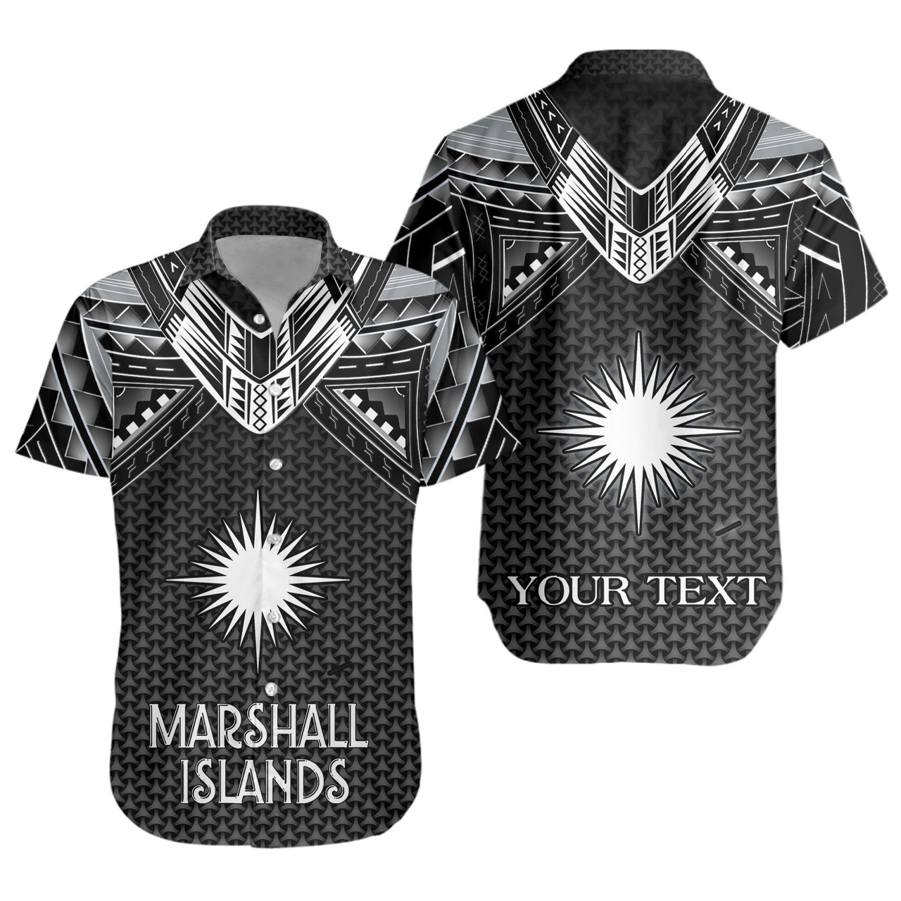 Marshall Islands Custom Personalised Short Sleeve Shirt Polynesian Tribal Tattoo