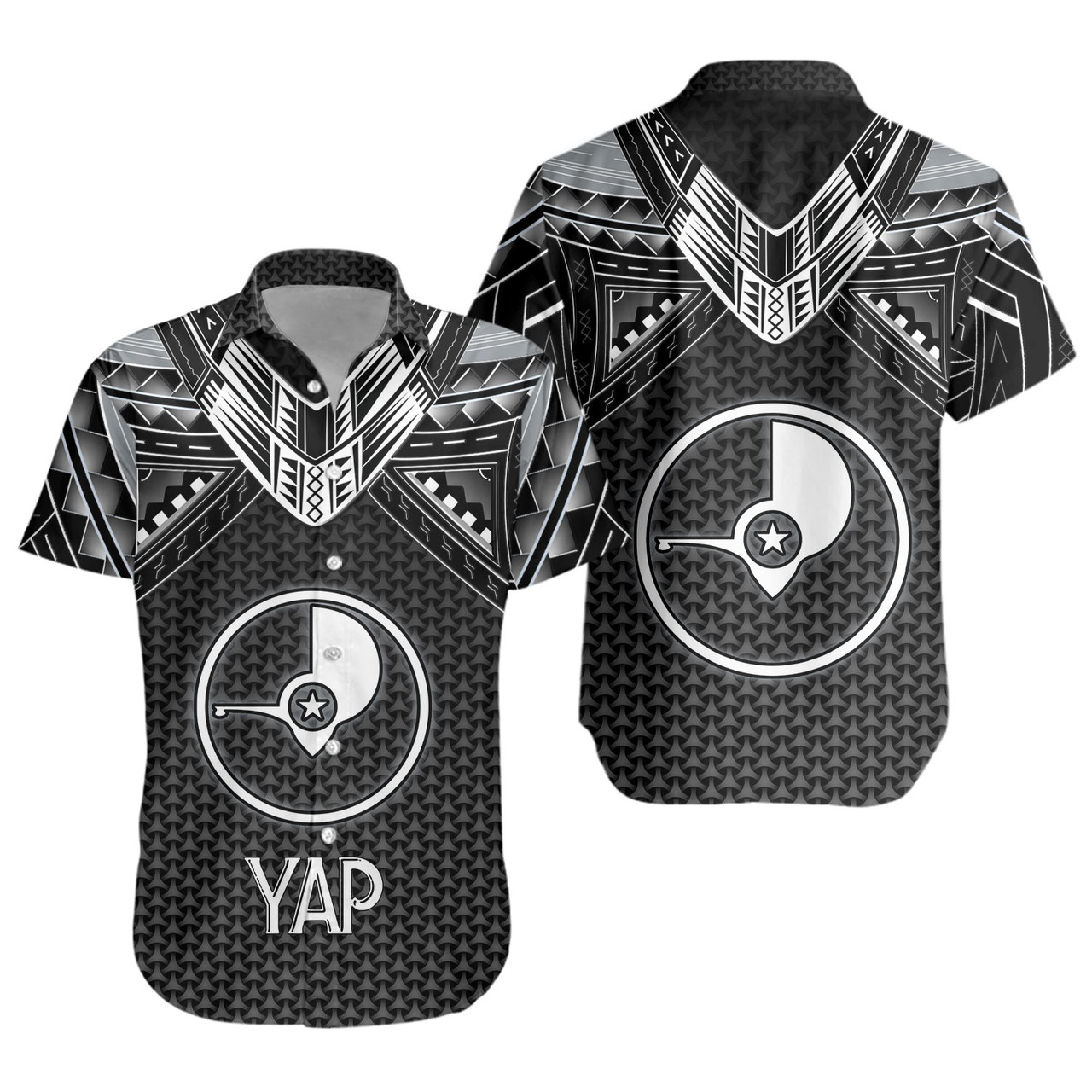 Yap State Custom Personalised Short Sleeve Shirt Polynesian Tribal Tattoo