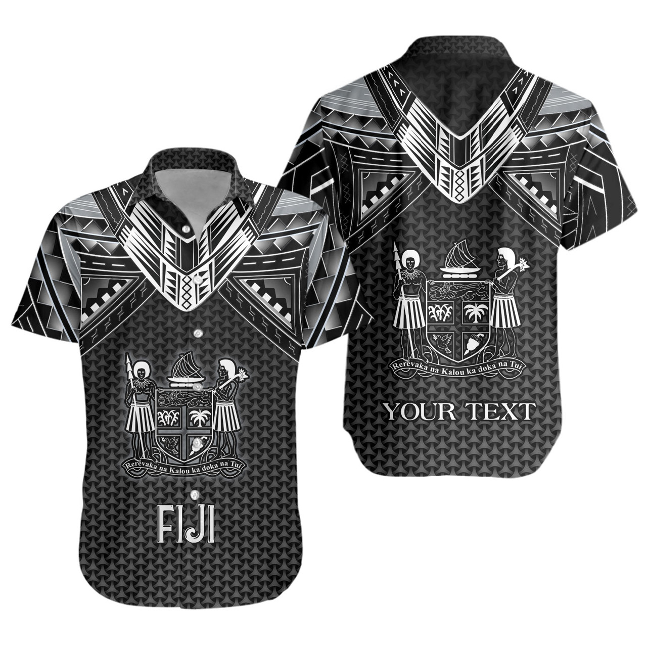 Fiji Custom Personalised Short Sleeve Shirt Polynesian Tribal Tattoo