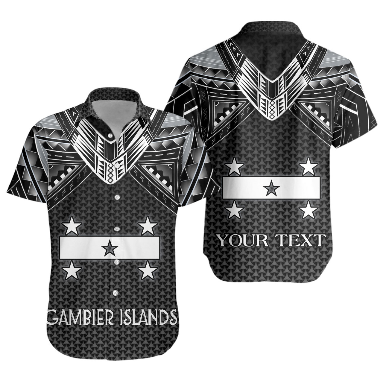 Gambier Islands Custom Personalised Short Sleeve Shirt Polynesian Tribal Tattoo