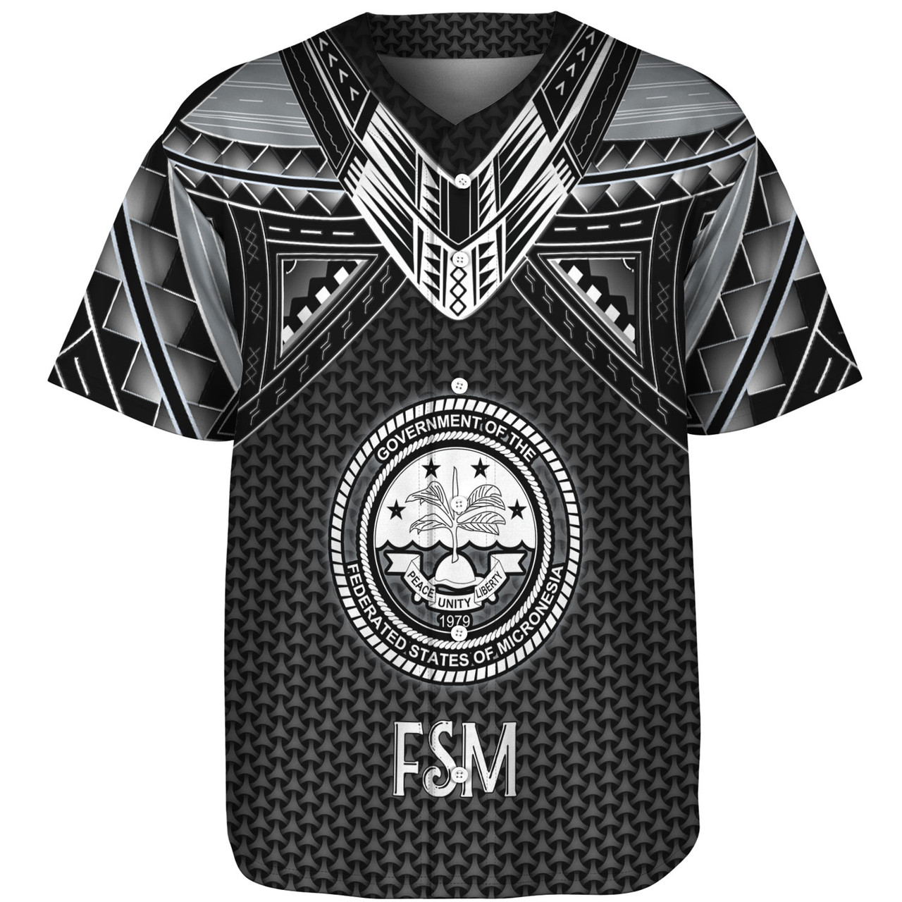 Federated States Of Micronesia Custom Personalised Baseball Shirt Polynesian Tribal Tattoo