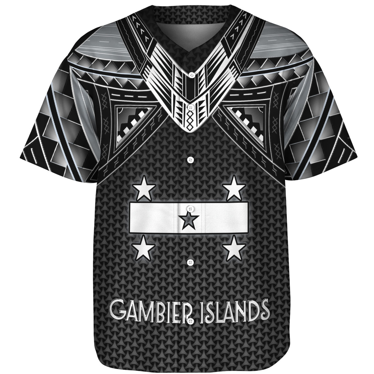 Gambier Islands Custom Personalised Baseball Shirt Polynesian Tribal Tattoo