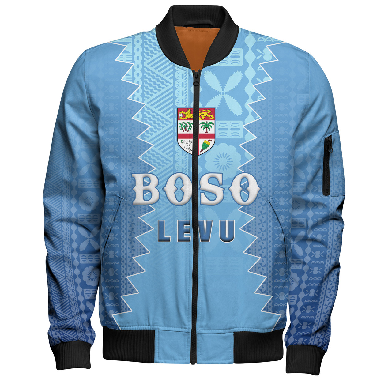 Fiji Bomber Jacket Boso Levu With Fijian War Club Polynesian