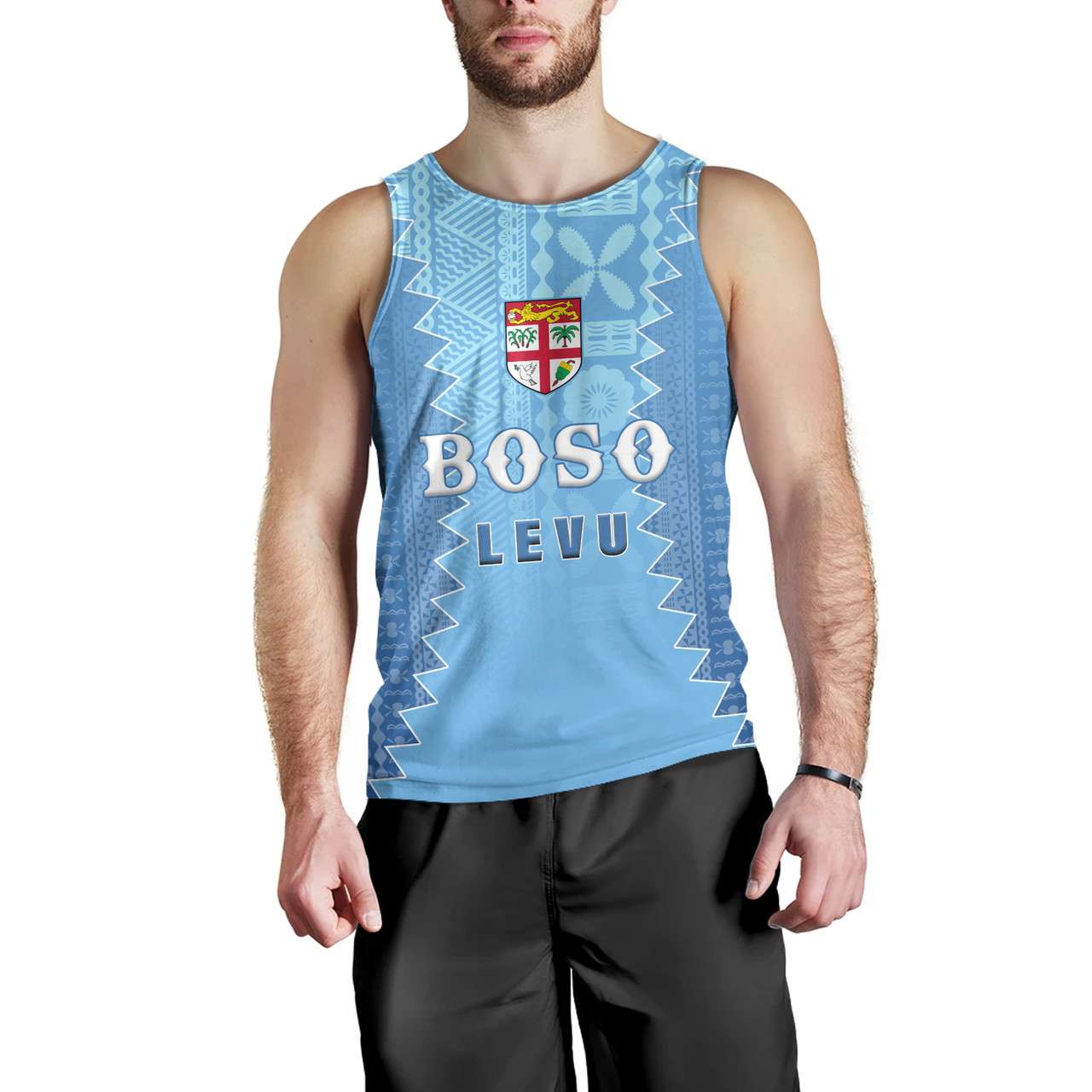 Fiji Tank Top Boso Levu With Fijian War Club Polynesian