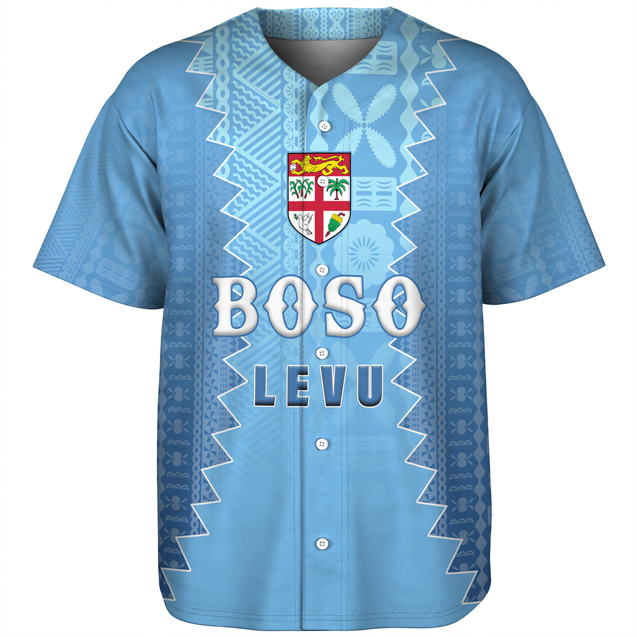 Fiji Baseball Shirt Boso Levu With Fijian War Club Polynesian