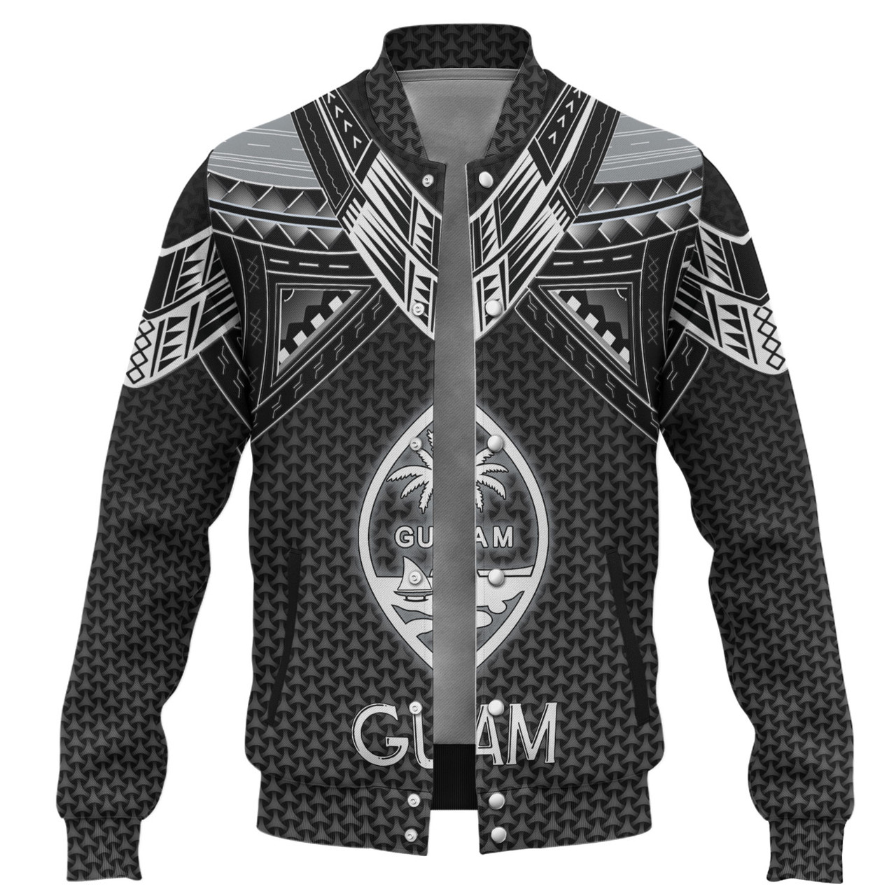 Guam Custom Personalised Baseball Jacket Polynesian Tribal Tattoo