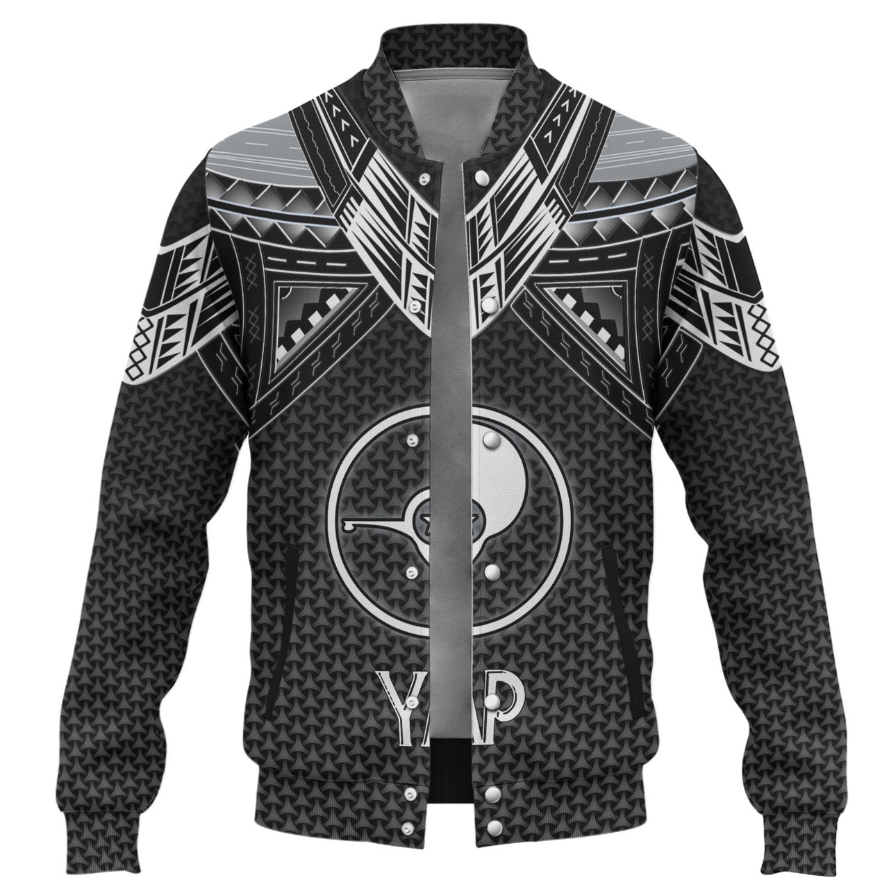 Yap State Custom Personalised Baseball Jacket Polynesian Tribal Tattoo