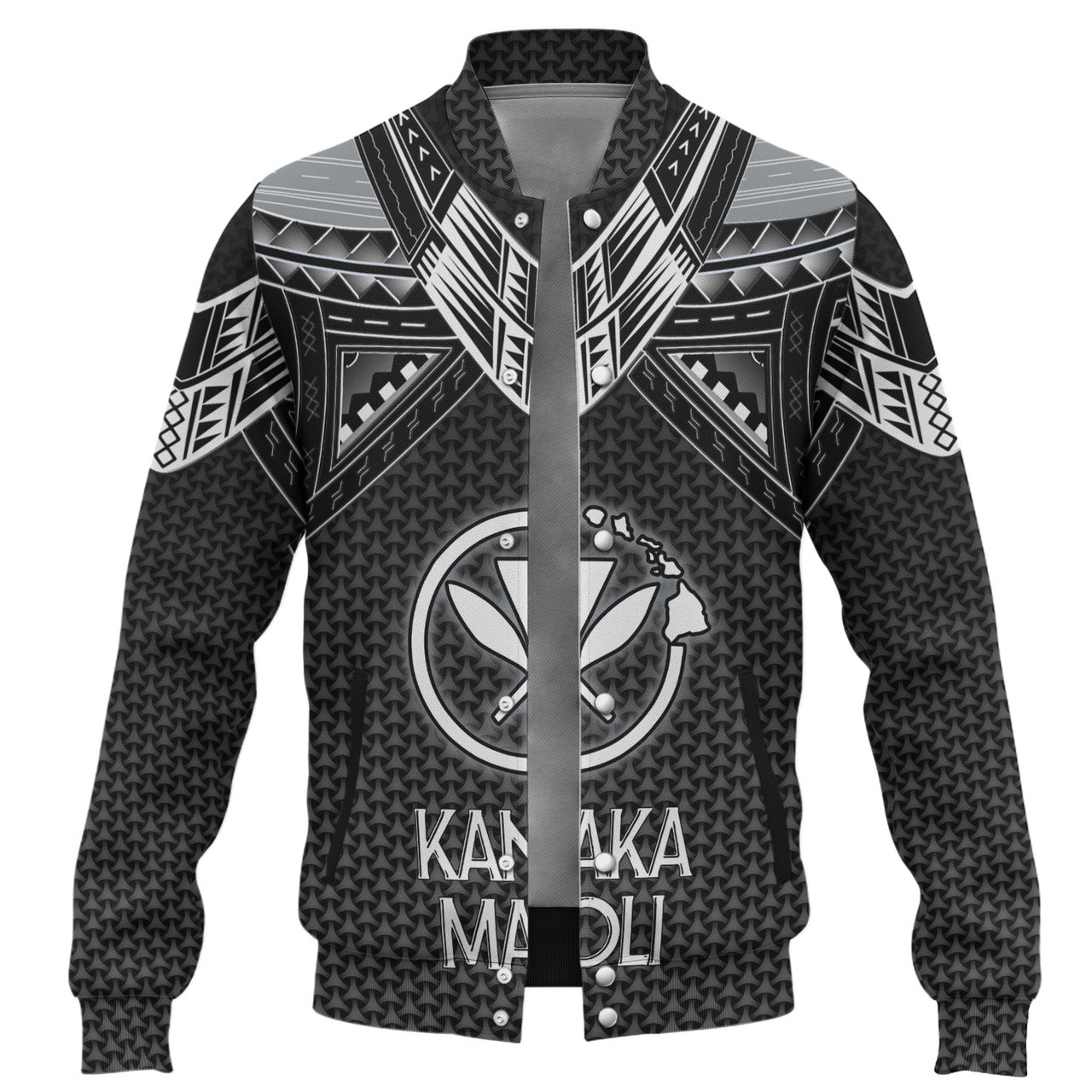 Hawaii Kanaka Maoli Custom Personalised Baseball Jacket Polynesian Tribal Tattoo