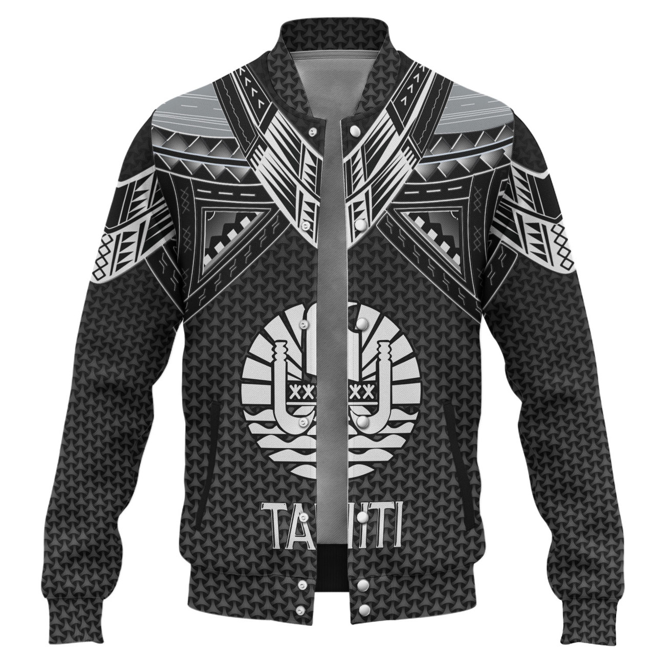 Tahiti Custom Personalised Baseball Jacket Polynesian Tribal Tattoo