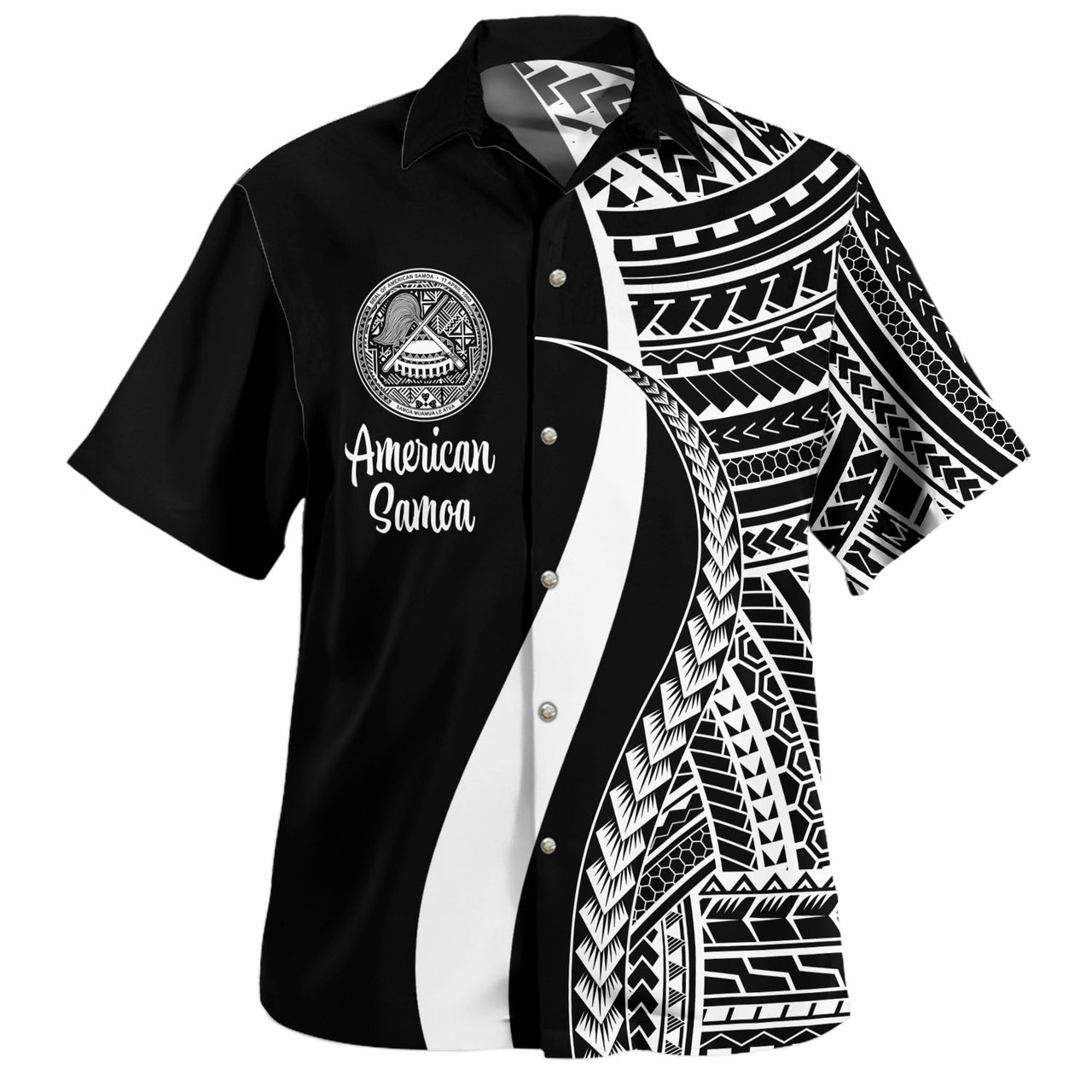 American Samoa Combo Dress And Shirt - Polynesian Tentacle Tribal Pattern White