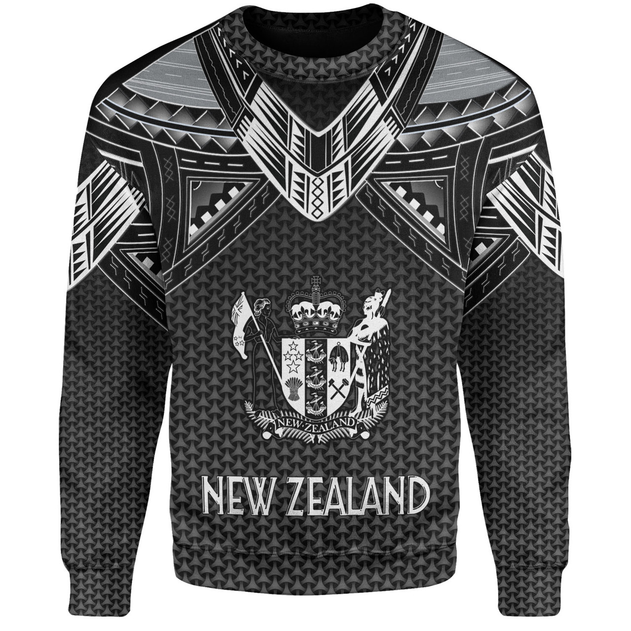 New Zealand Custom Personalised Sweatshirt Polynesian Tribal Tattoo