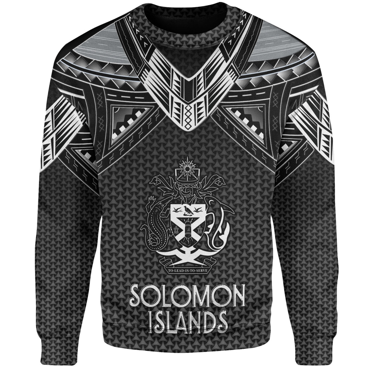 Solomon Islands Custom Personalised Sweatshirt Polynesian Tribal Tattoo