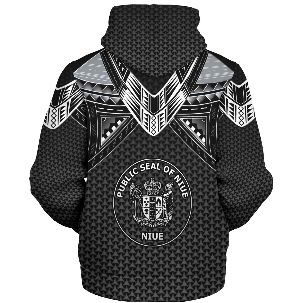 Niue Custom Personalised Sherpa Hoodie Polynesian Tribal Tattoo