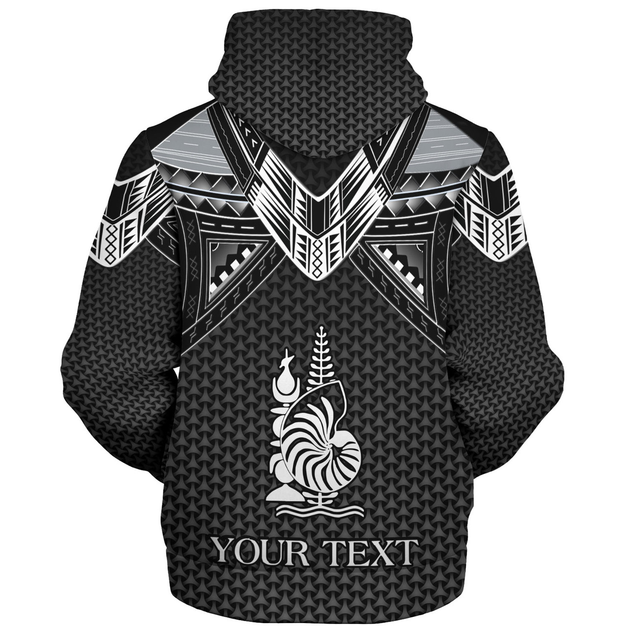 New Caledonia Custom Personalised Sherpa Hoodie Polynesian Tribal Tattoo