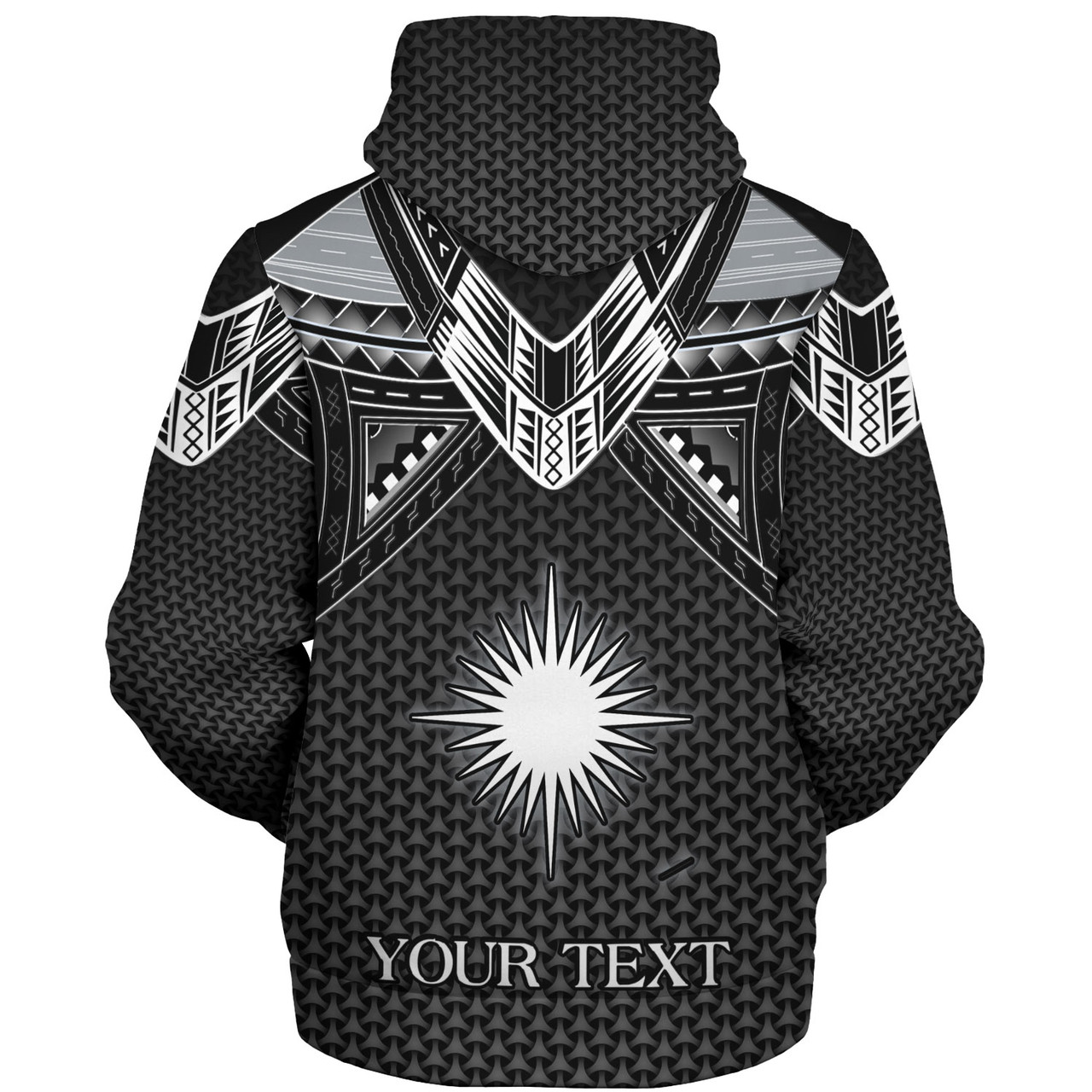Marshall Islands Custom Personalised Sherpa Hoodie Polynesian Tribal Tattoo