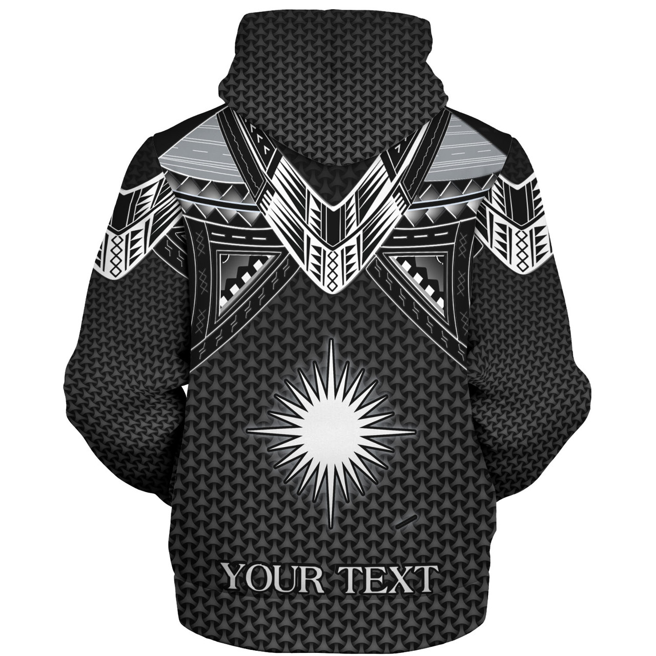 Marshall Islands Custom Personalised Sherpa Hoodie Polynesian Tribal Tattoo