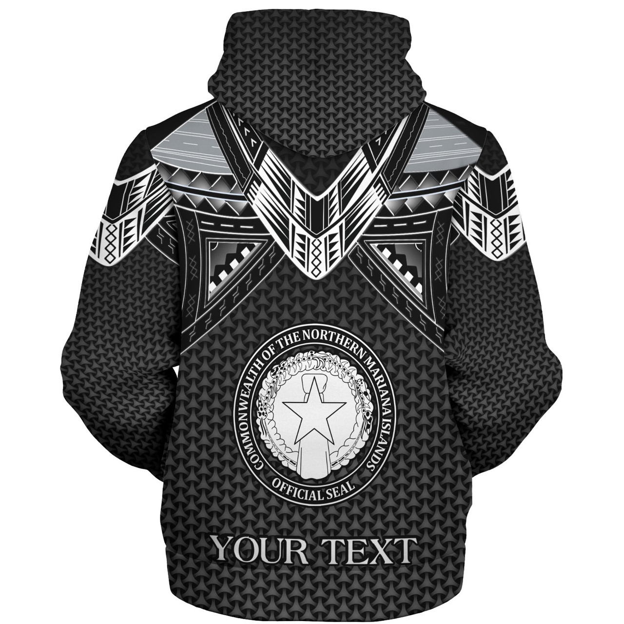 Northern Mariana Islands Custom Personalised Sherpa Hoodie Polynesian Tribal Tattoo