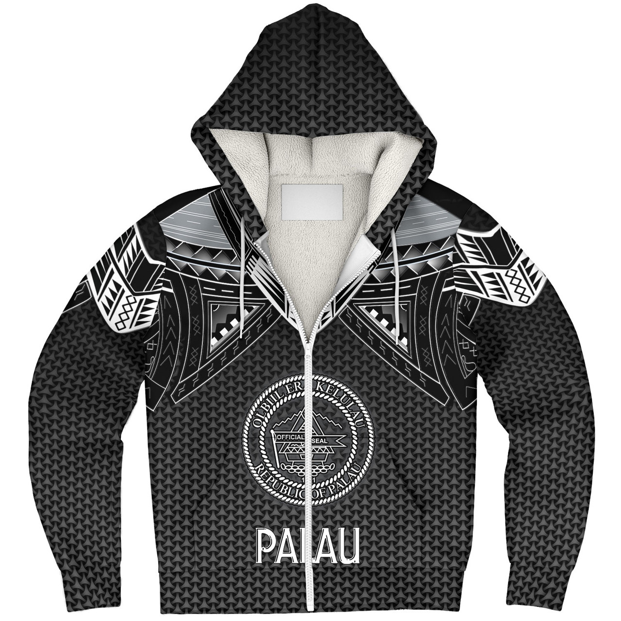 Palau Custom Personalised Sherpa Hoodie Polynesian Tribal Tattoo