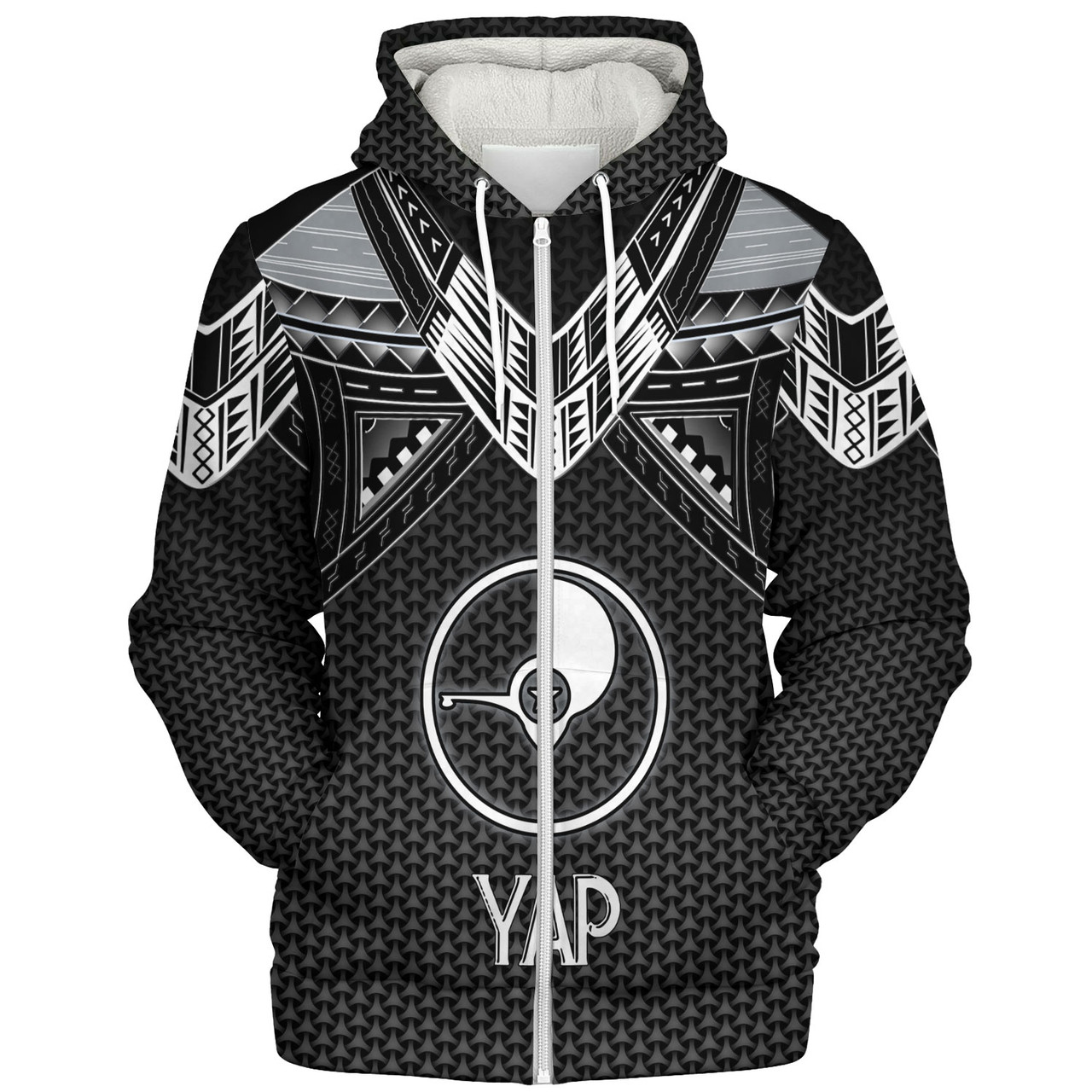 Yap State Custom Personalised Sherpa Hoodie Polynesian Tribal Tattoo