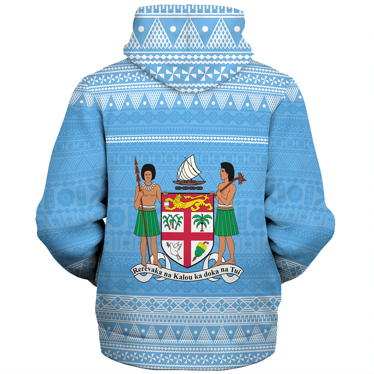 Fiji Sherpa Hoodie Bula Coat Of Arm Of Fiji Polynesian