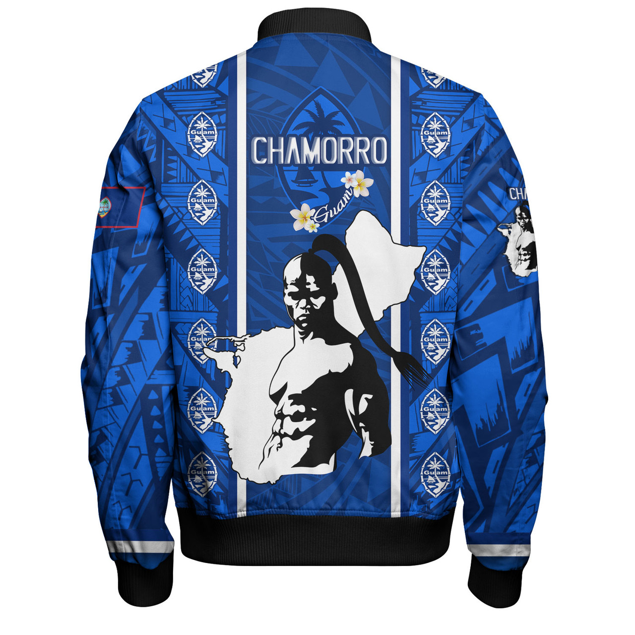 Guam Custom Personalised Bomber Jacket Chamorro Warrior Traditional Tribal Patterns