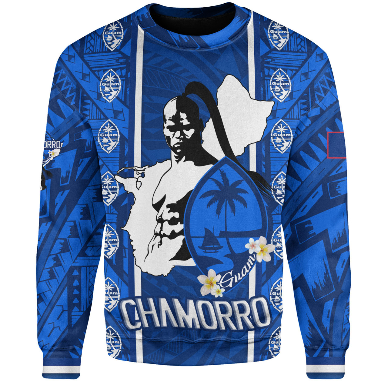 Guam Custom Personalised Sweatshirt Chamorro Warrior Traditional Tribal Patterns