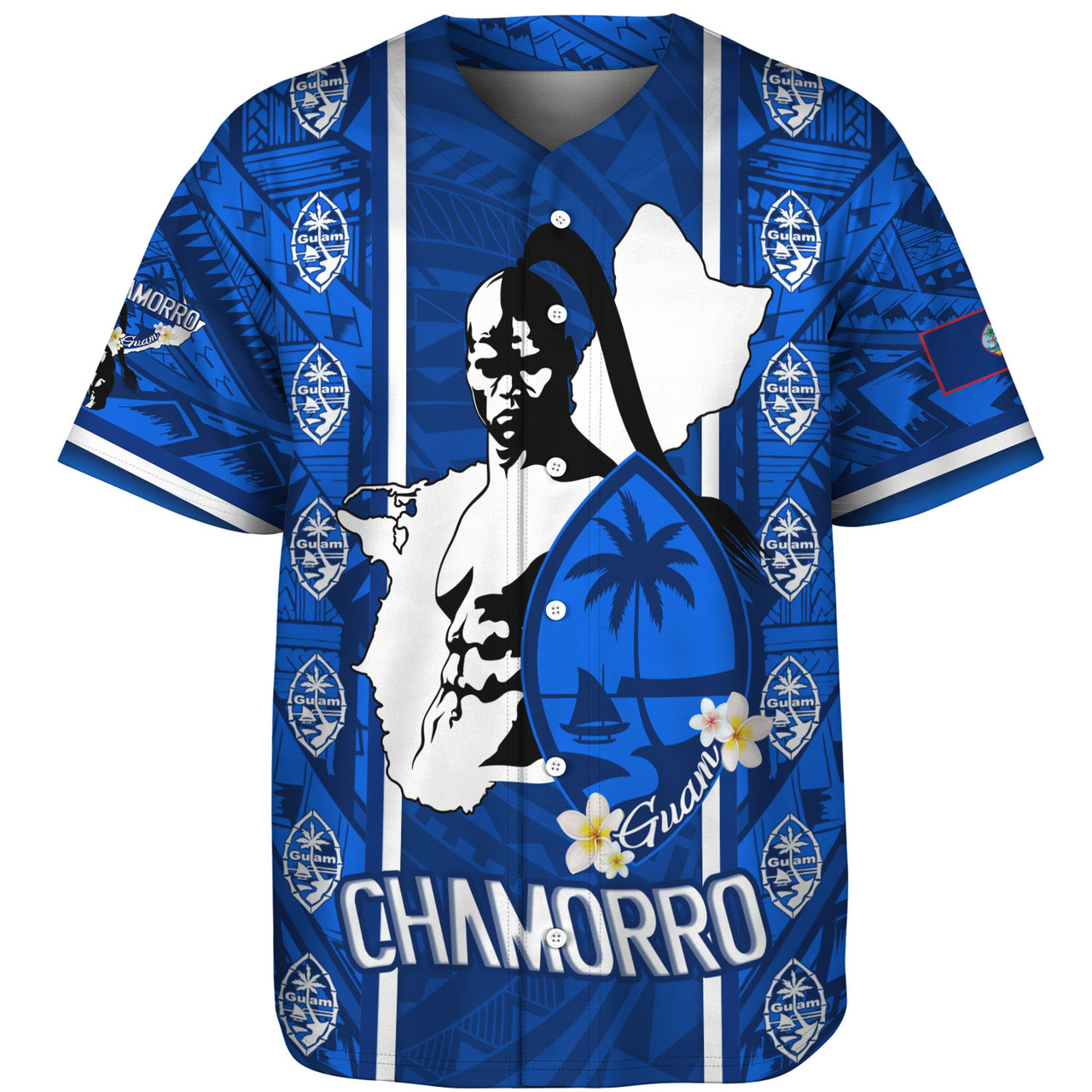 Guam Custom Personalised Baseball Shirt Chamorro Warrior Traditional Tribal Patterns
