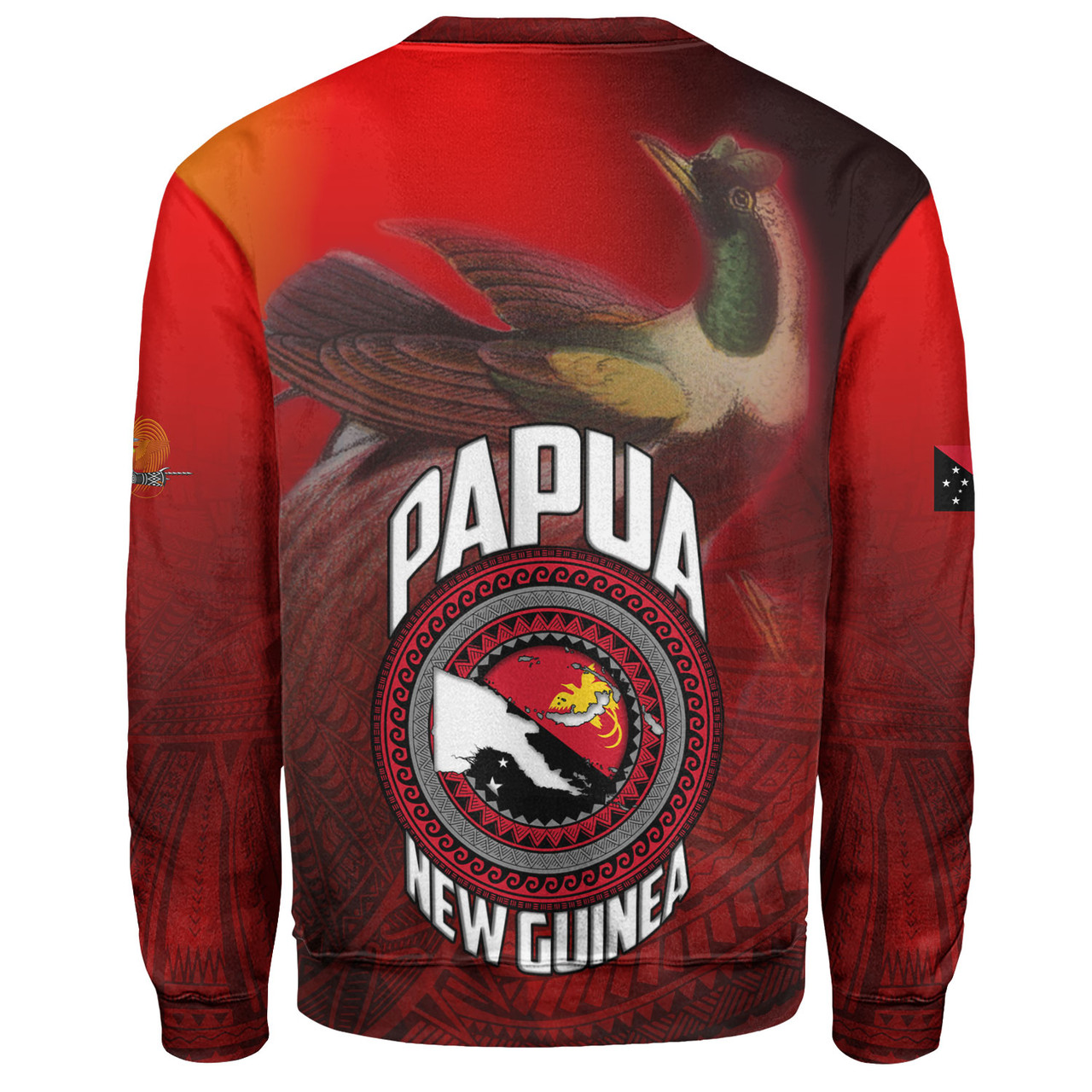 Papua New Guinea Sweatshirt Paradisaea Bird Traditional Patterns Style