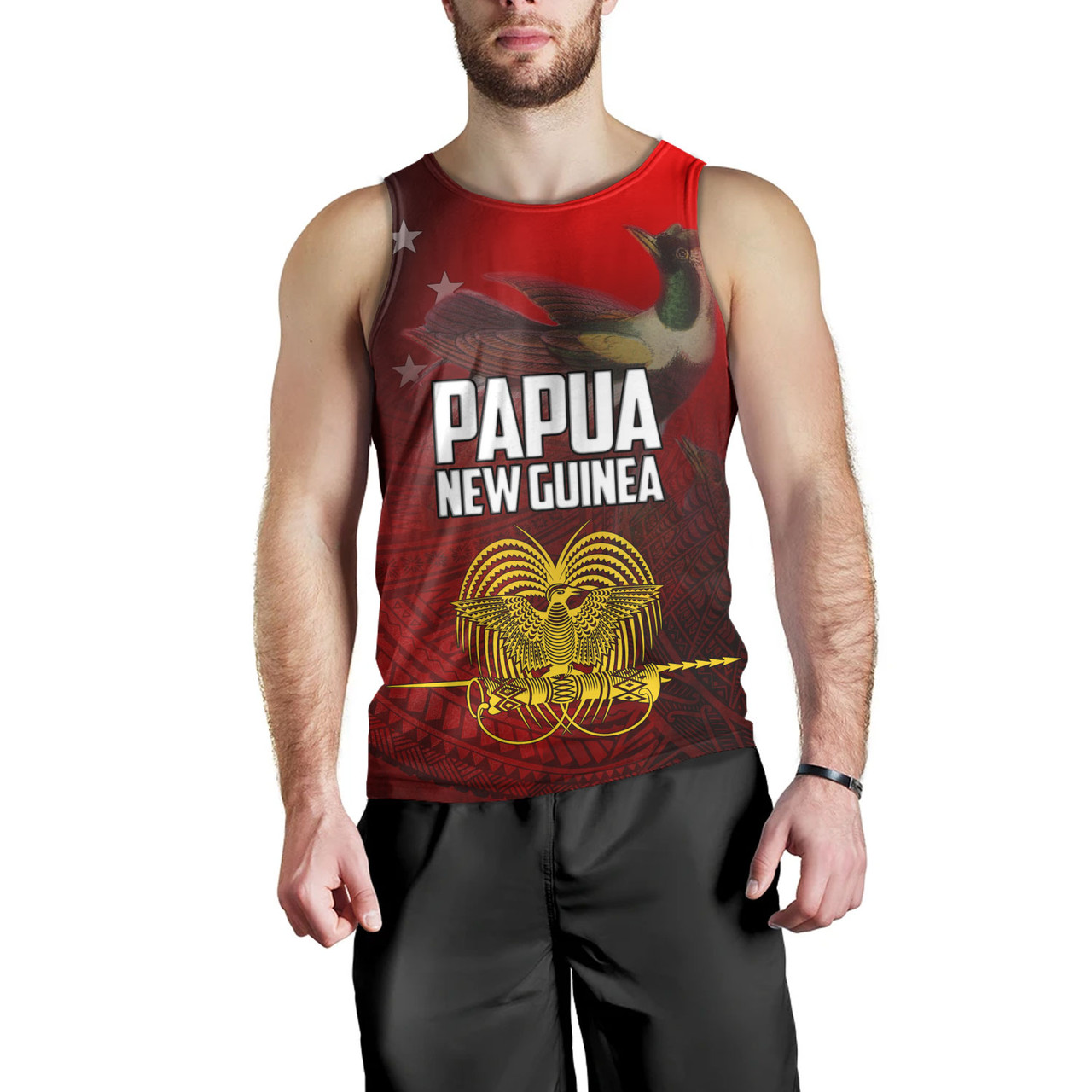 Papua New Guinea Tank Top Paradisaea Bird Traditional Patterns Style