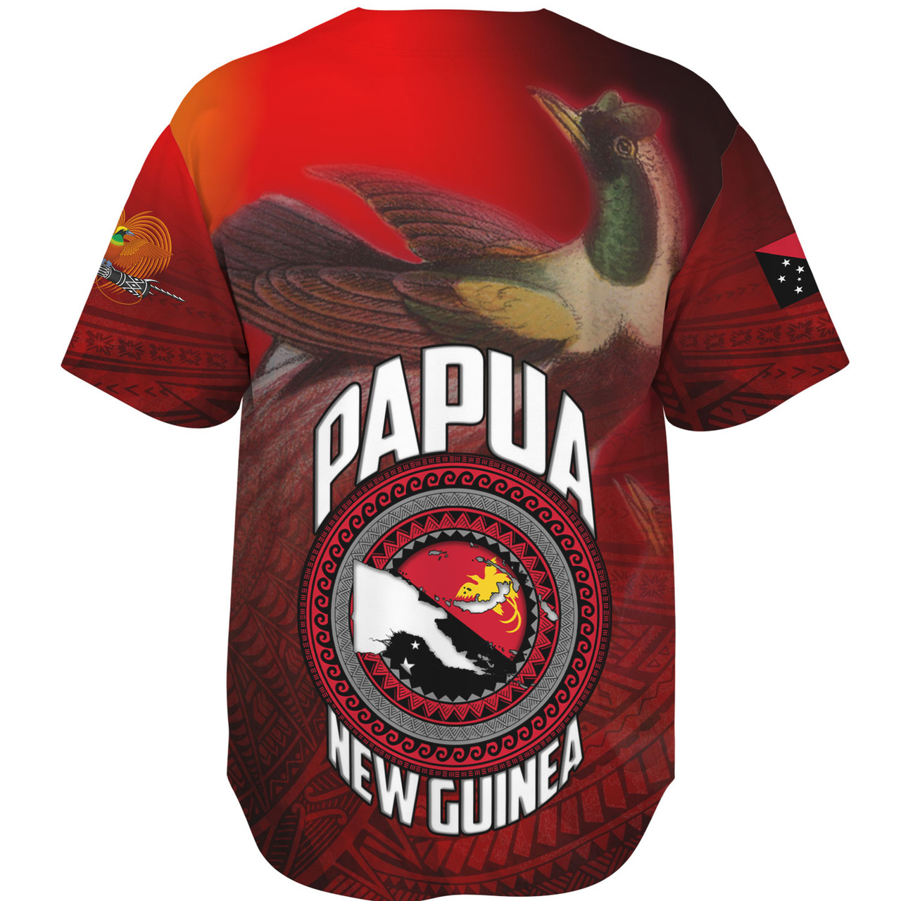 Papua New Guinea Custom Personalised Baseball Shirt Paradisaea Bird Traditional Patterns Style