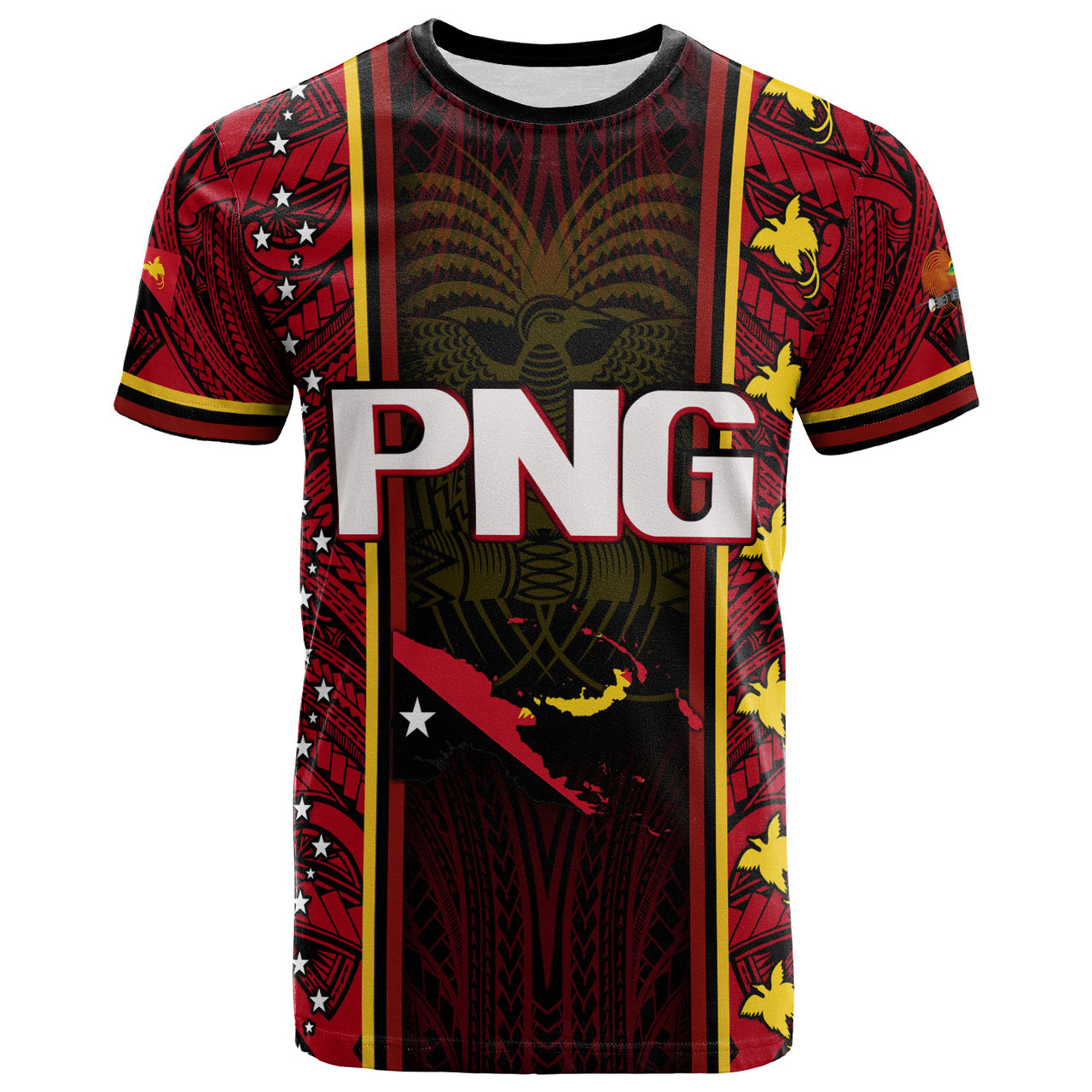 Papua New Guinea Custom Personalised T-Shirt - Seal And Map Tribal Traditional Patterns