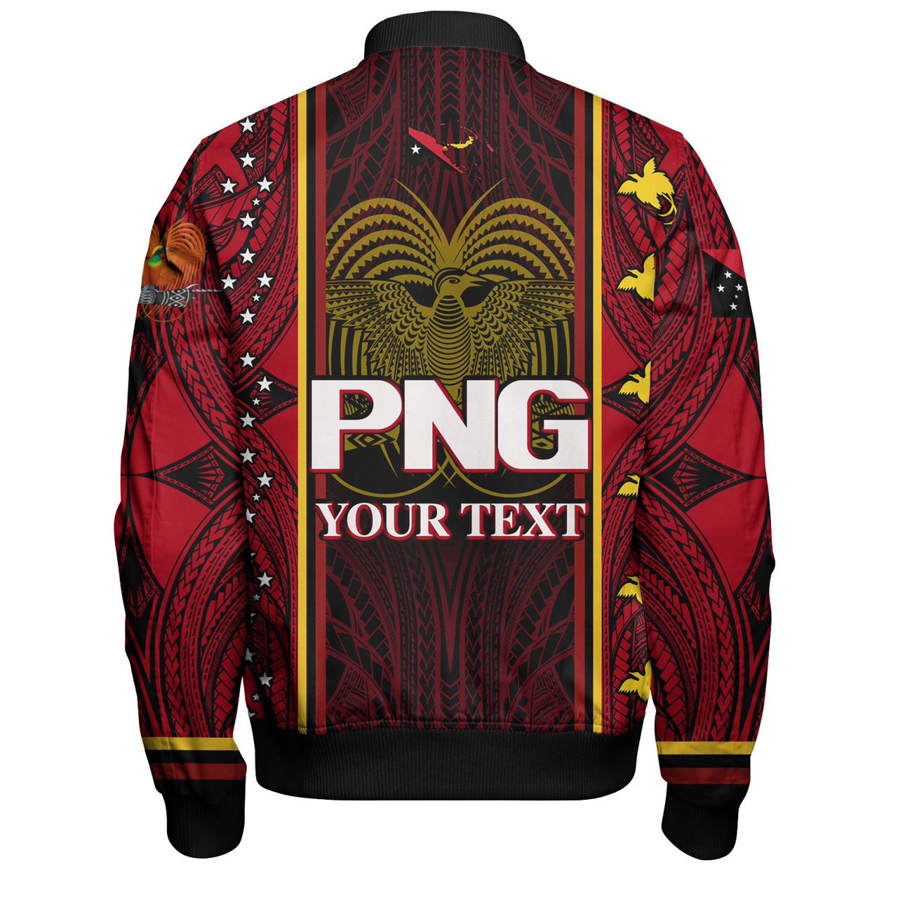 Papua New Guinea Custom Personalised Bomber Jacket  Seal And Map Tribal Traditional Patterns