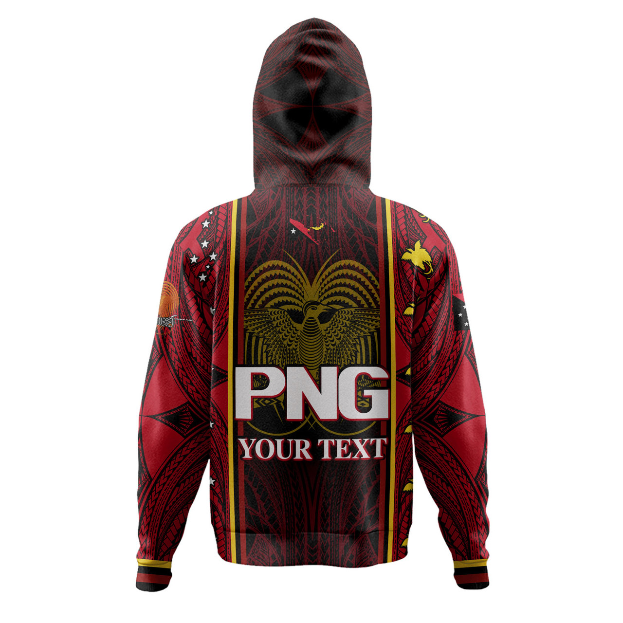 Papua New Guinea Custom Personalised Hoodie  Seal And Map Tribal Traditional Patterns