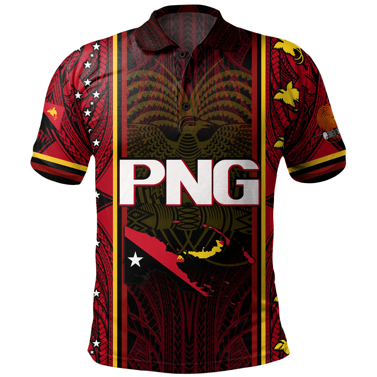 Papua New Guinea Custom Personalised Polo Shirt  Seal And Map Tribal Traditional Patterns