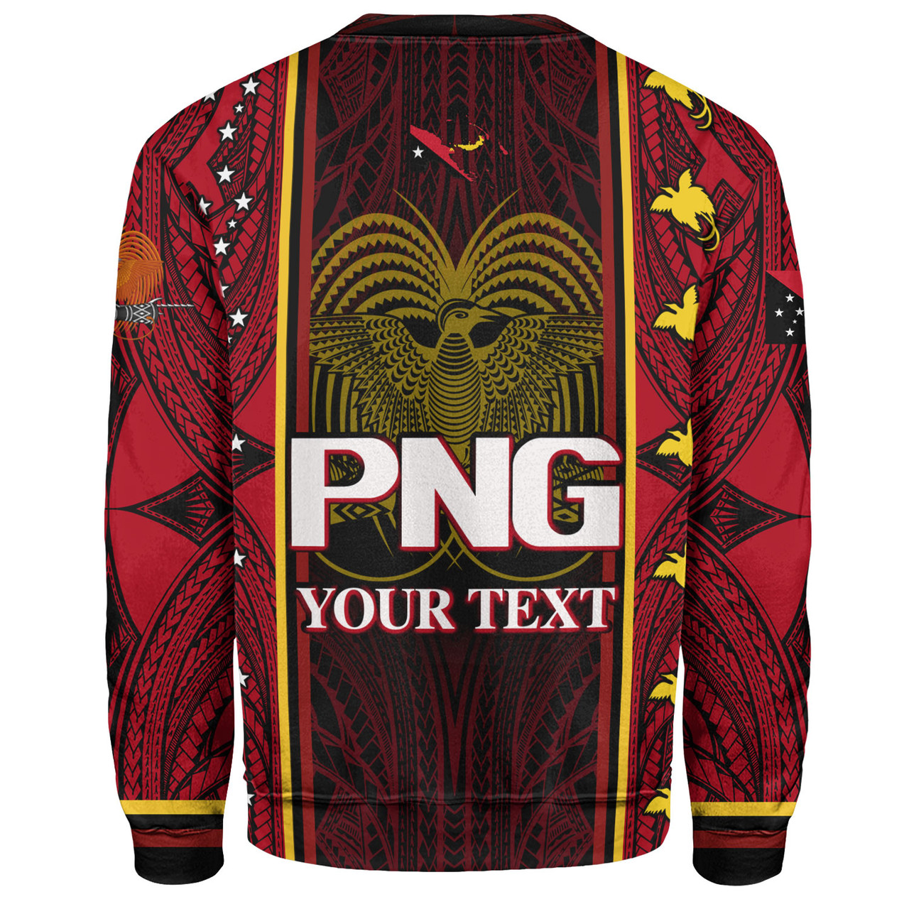 Papua New Guinea Custom Personalised Sweatshirt  Seal And Map Tribal Traditional Patterns