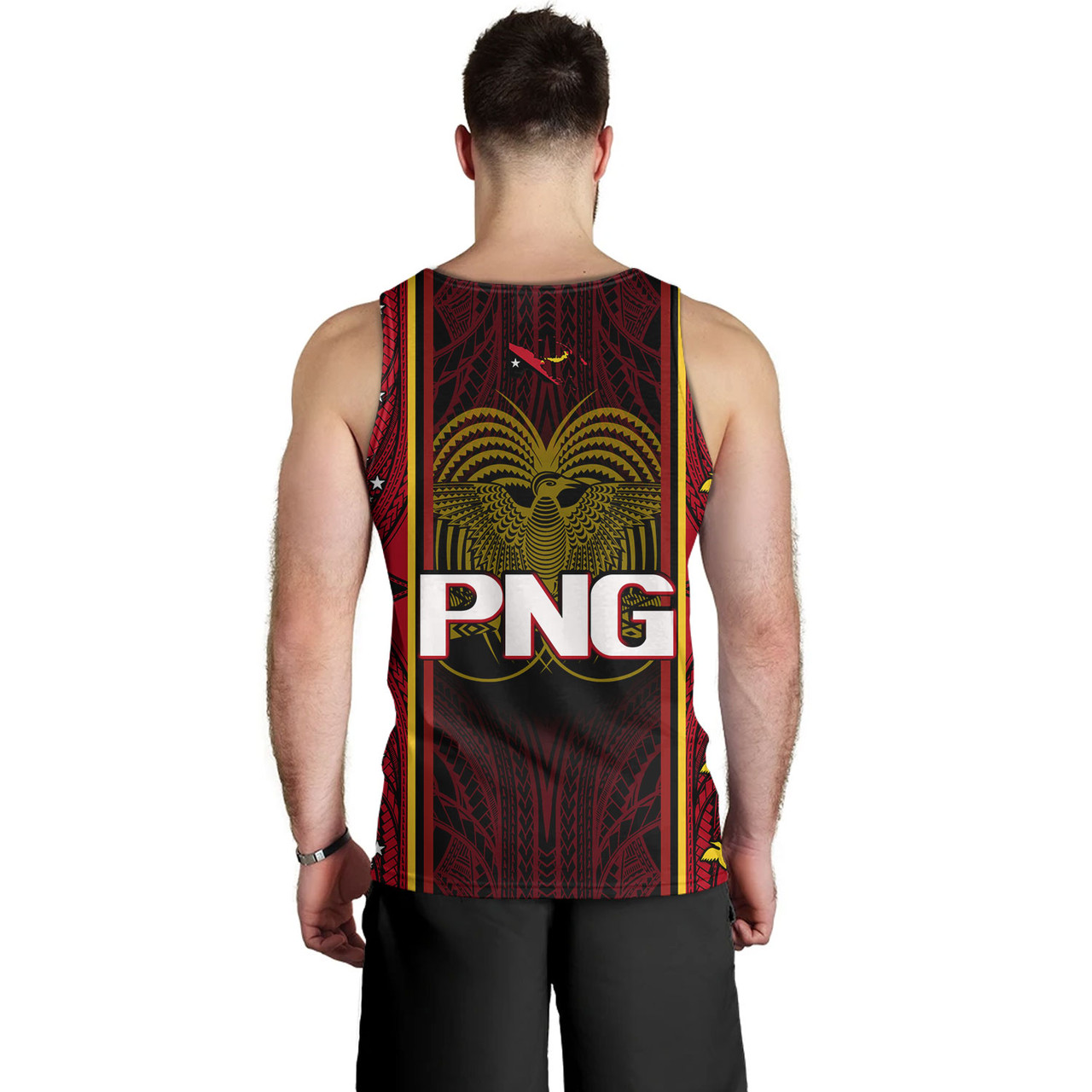 Papua New Guinea Custom Personalised Tank Top  Seal And Map Tribal Traditional Patterns