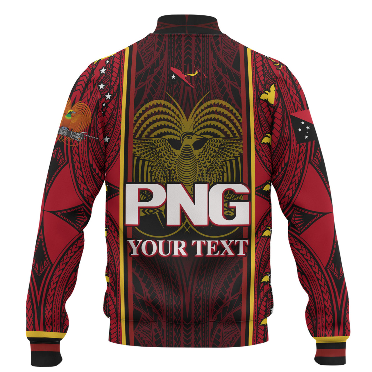 Papua New Guinea Custom Personalised Baseball Jacket  Seal And Map Tribal Traditional Patterns