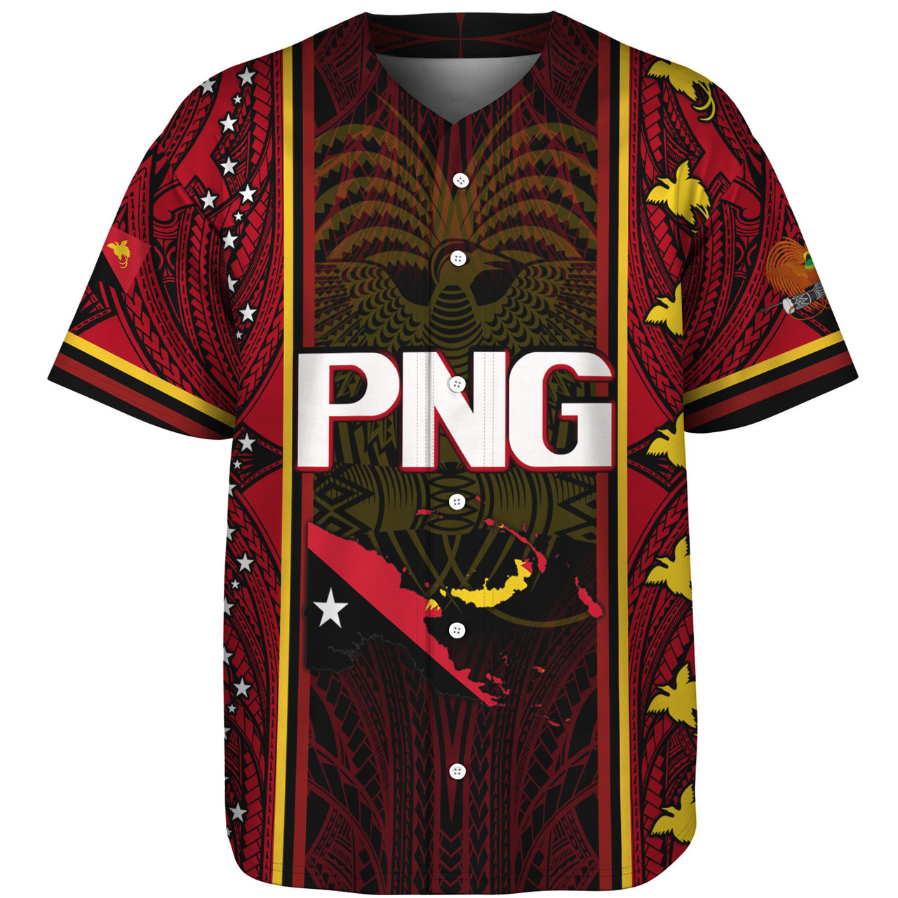 Papua New Guinea Custom Personalised Baseball Shirt  Seal And Map Tribal Traditional Patterns